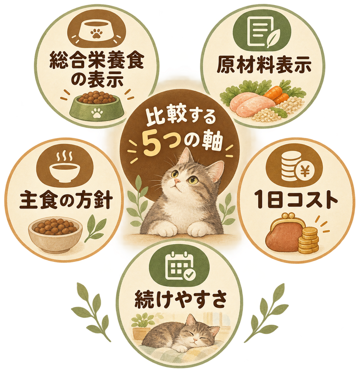 キャットフードを他ブランドと比較する際の5つの比較軸