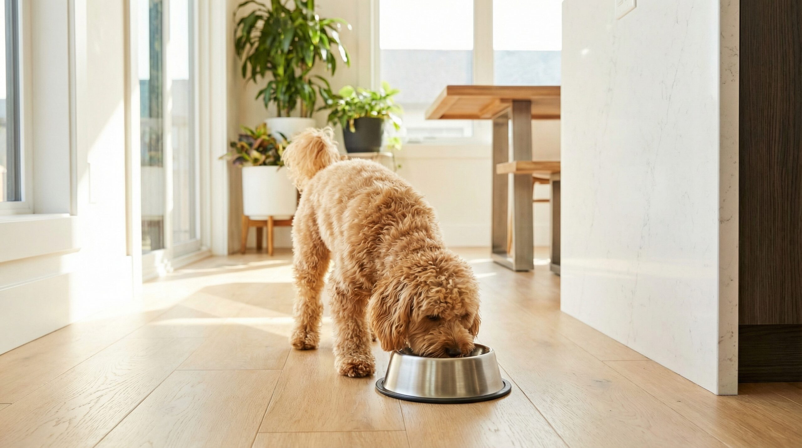 犬がフードを食べる様子