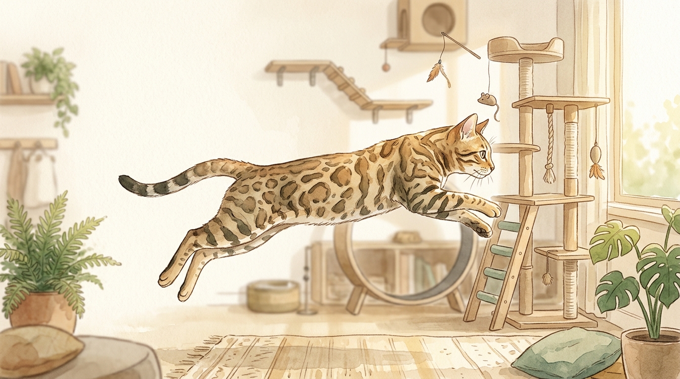 ベンガル猫の性格・特徴・飼い方2026年版|ヒョウ柄の野性味と運動量・注意点まで解説 - 年齢別のベンガル猫の飼い方(子猫・成猫・シニア)