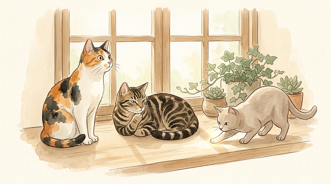三毛猫の性格は気が強い?毛柄と性格の関係を解説 - 毛柄別の性格比較|三毛猫は本当に「個性派」なのか
