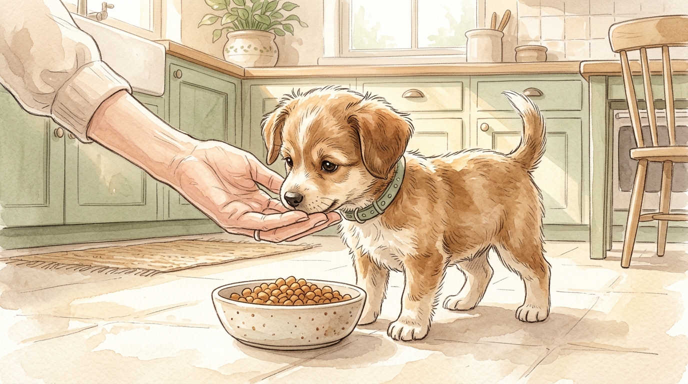カナガンドッグフードは子犬にいつから与えられる?月齢・切り替え方を解説 - 現在のフードからカナガンへの切り替え方|新規導入時の4つのポイント