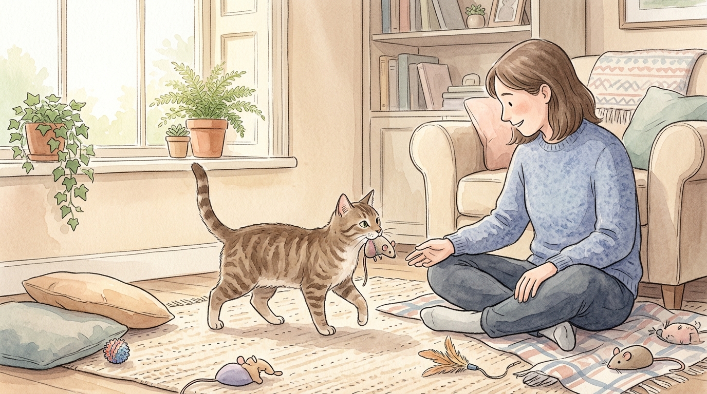 猫がおもちゃを持ってくるのはなぜ?行動の意味と対応 - 猫種・年齢・多頭飼い別|おもちゃを持ってくる行動の違い
