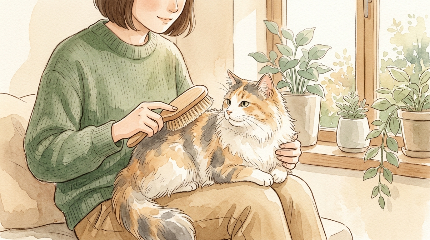 猫のブラッシング・グルーミング2026年完全ガイド|抜け毛対策と毛玉ケアのコツ - 正しいブラッシングの手順3ステップ