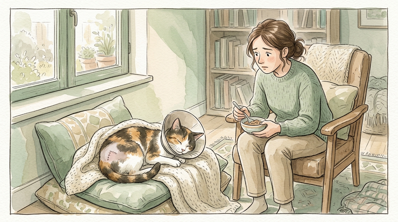 猫の避妊・去勢手術後に食欲がない理由と回復を促す食事管理 - 食欲が戻らないときに受診を考える目安