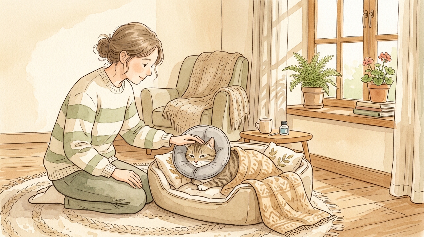 猫の避妊・去勢手術2026年版|費用・時期・術後ケアと手術のメリット・デメリット - 術後ケアの4つのポイント