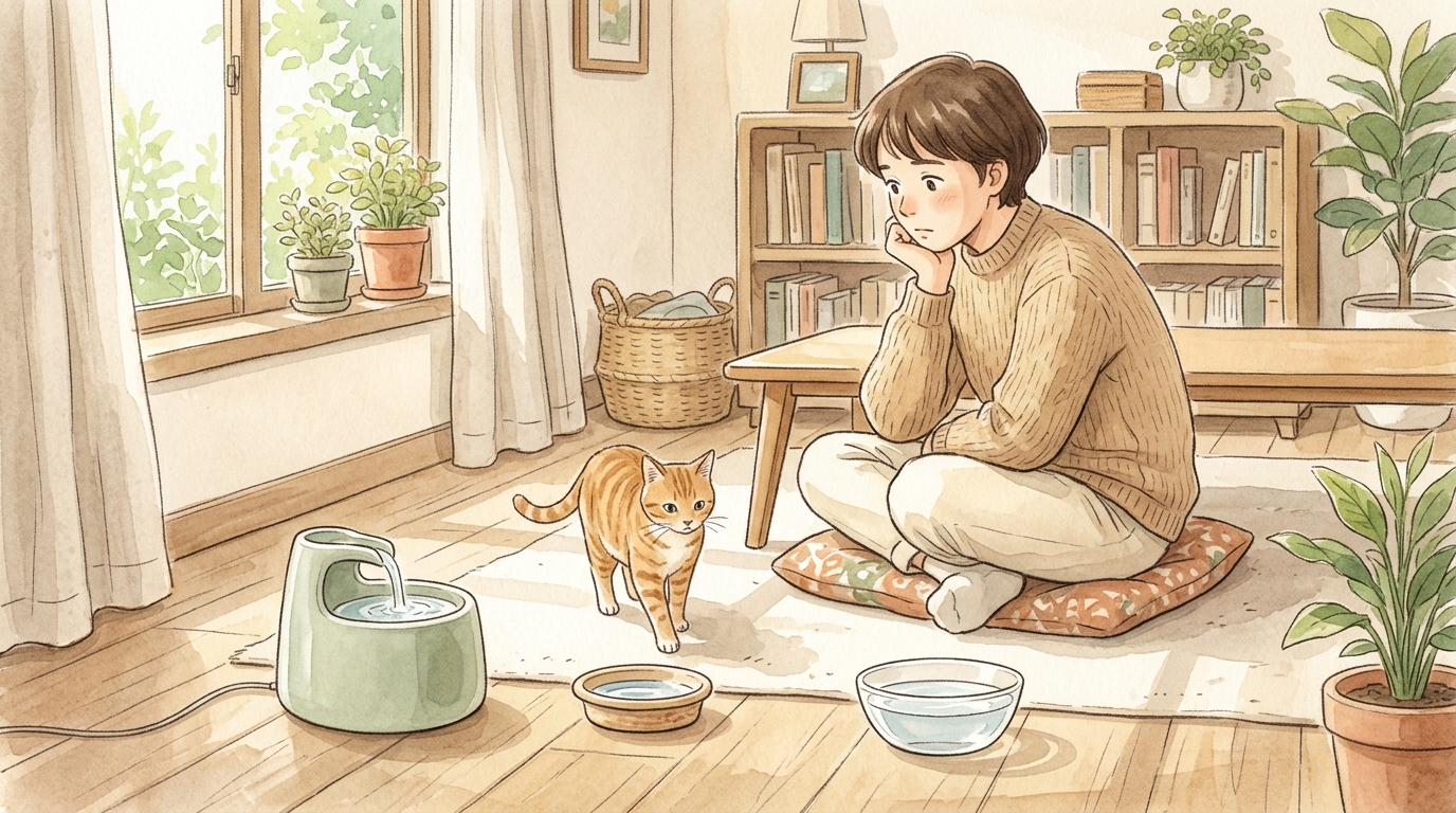 猫が水を飲まない原因と対策2026年版|水分摂取量を増やす7つの工夫 - 水を飲ませようとするときの3つの注意点