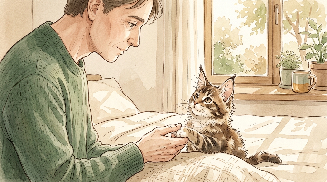 メインクーンの値段・子猫の迎え方2026年版|価格相場・ブリーダー選びと飼育費用の目安 - 迎える前に知っておきたい健康管理のポイント4つ