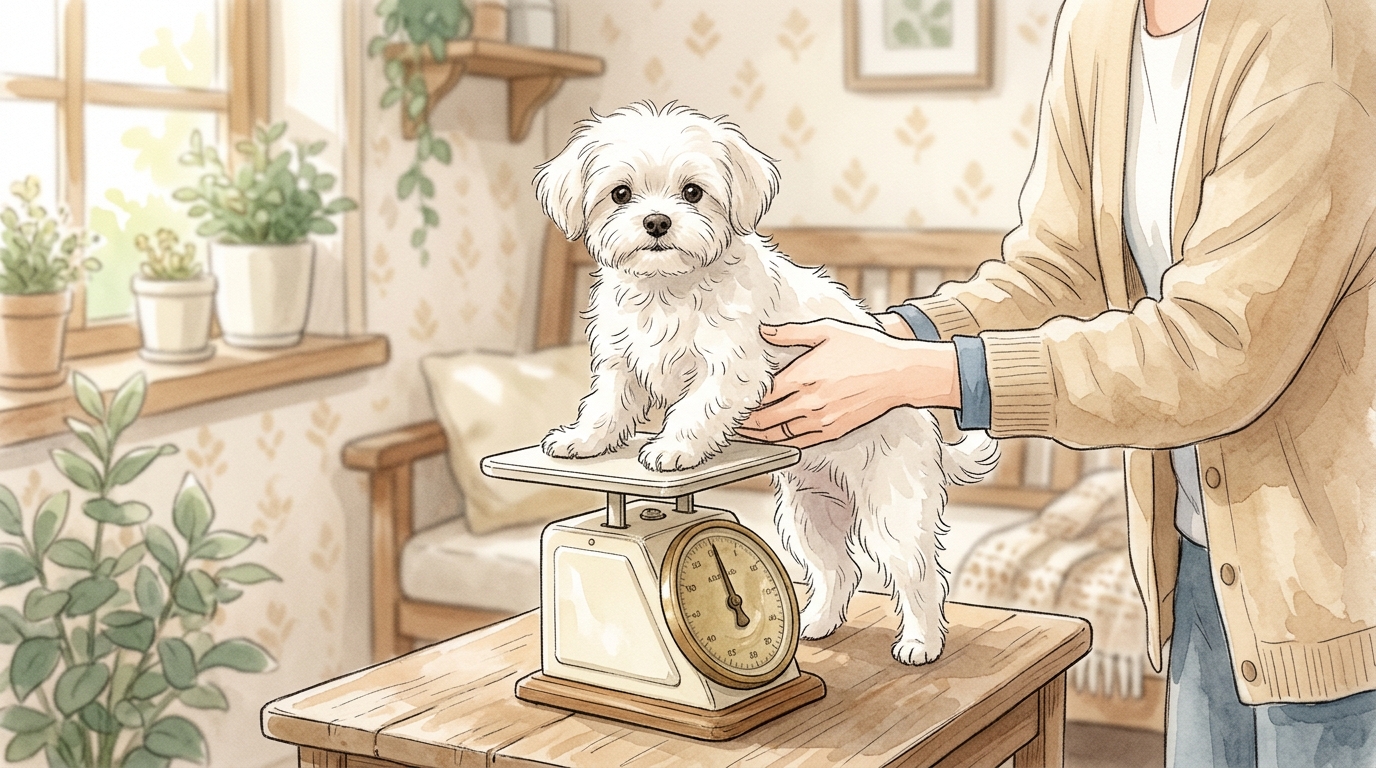 マルチーズ成犬の体重・サイズ早見表|大きさの予測と飼い方ポイント【2026年】 - 体重が増えない・減らないときに見直す4つのポイント